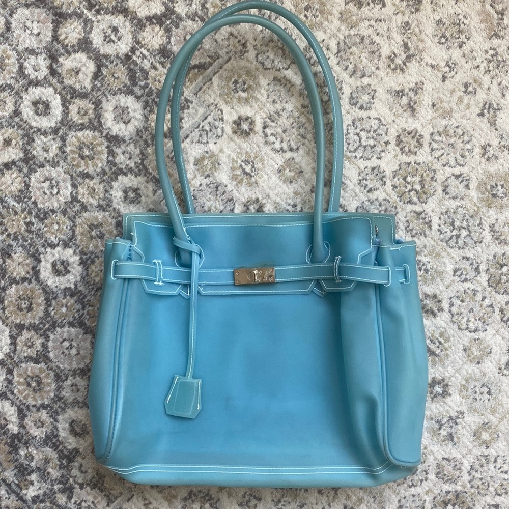 Vintage Y2K Aqua Jelly Tote Bag